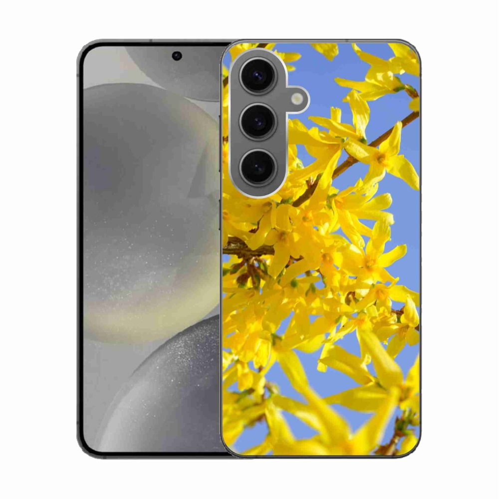 Gelový kryt mmCase na Samsung Galaxy S24 - žluté květy