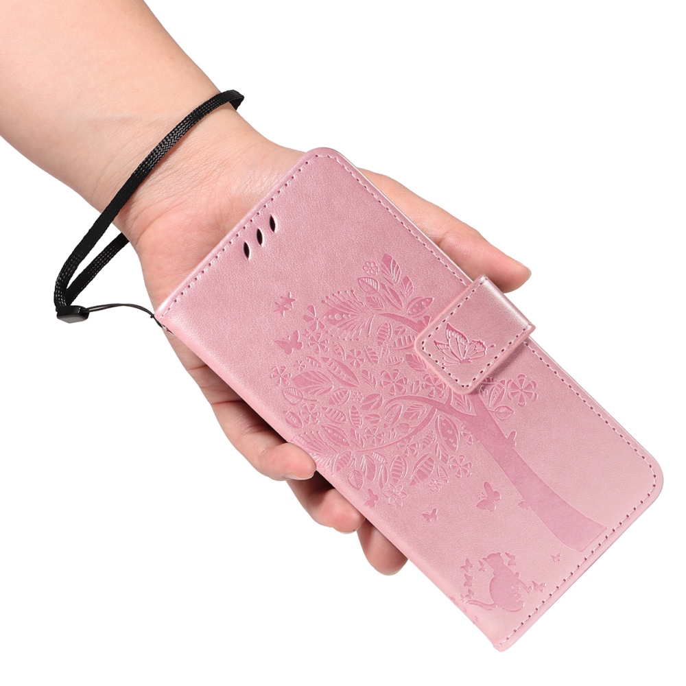 Trees knížkové pouzdro na Xiaomi Redmi 15C 4G/5G (173mm) - růžovozlaté