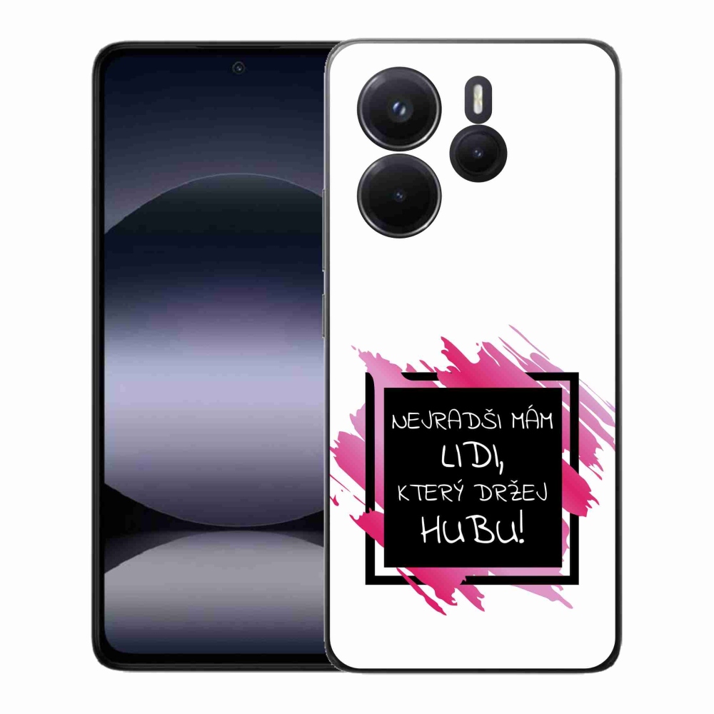 Gelový kryt mmCase na Xiaomi Redmi Note 14 - vtipný text 7 černobílé pozadí
