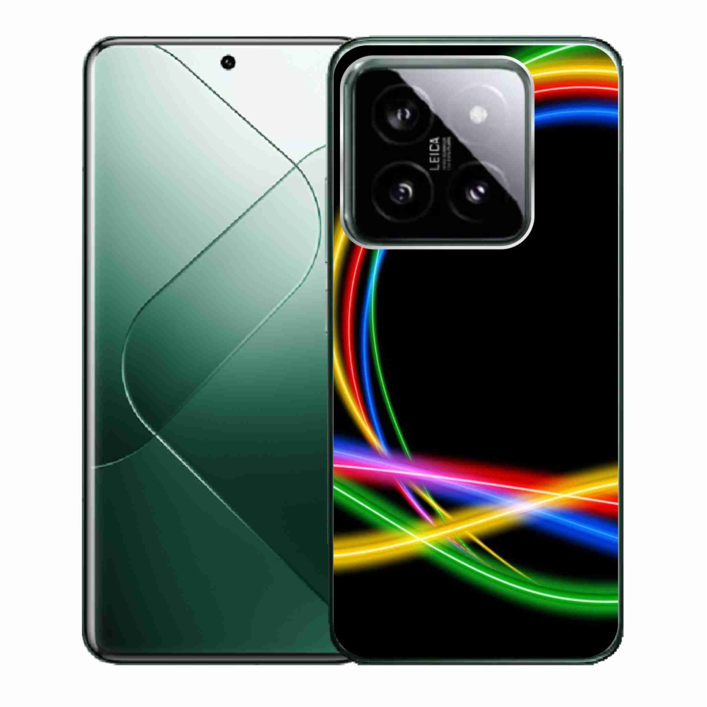 Gelový obal mmCase na Xiaomi 14 - neonové kruhy