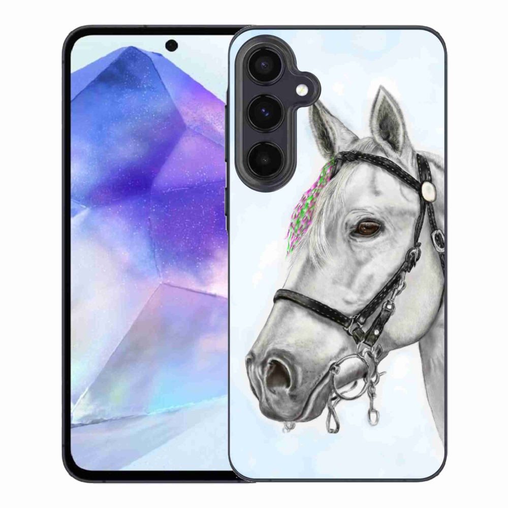 Gelový kryt mmCase na Samsung Galaxy A55 5G - bílý kůň 1