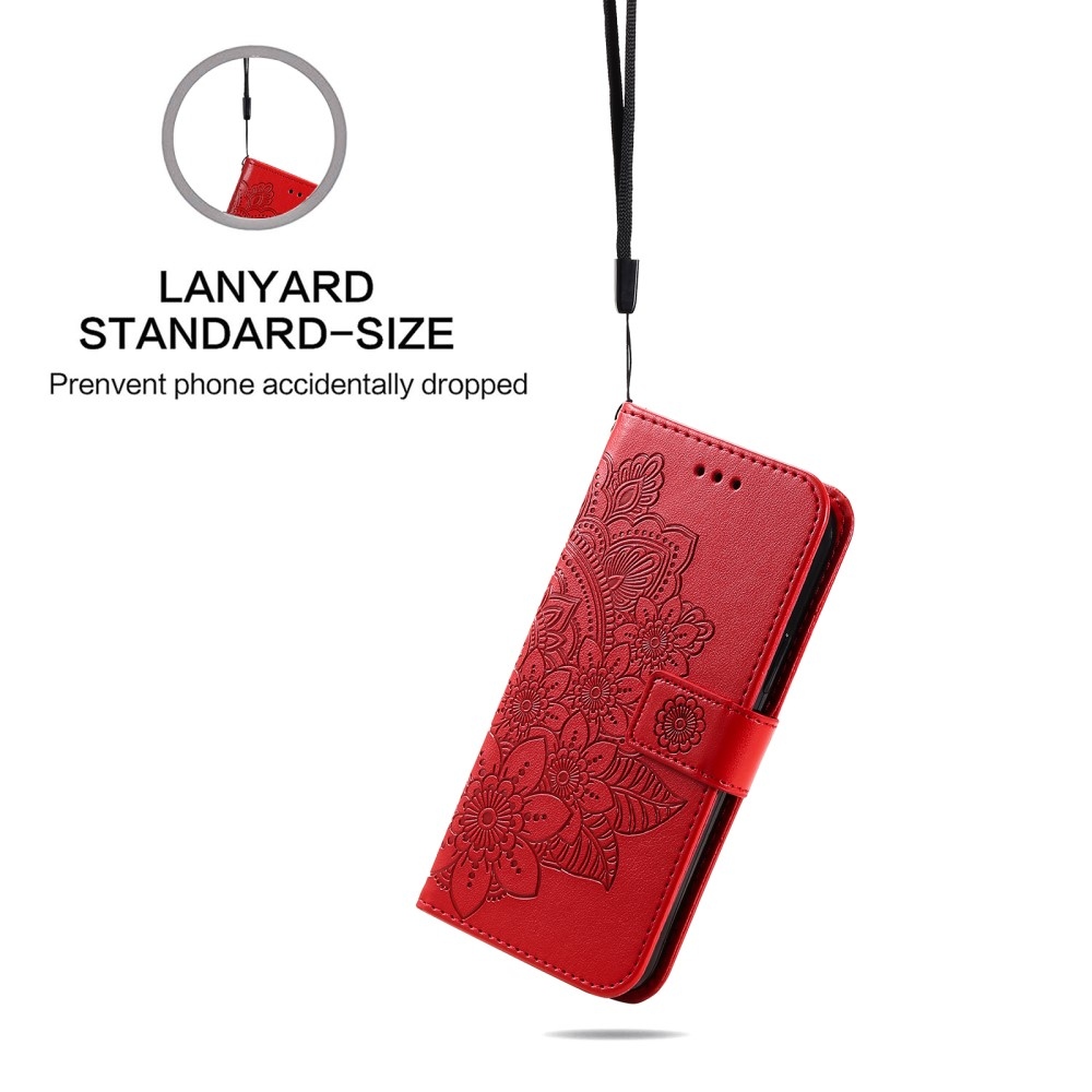 Mandala knížkové pouzdro na Xiaomi Redmi Note 13 Pro 5G/Poco X6 5G - červené