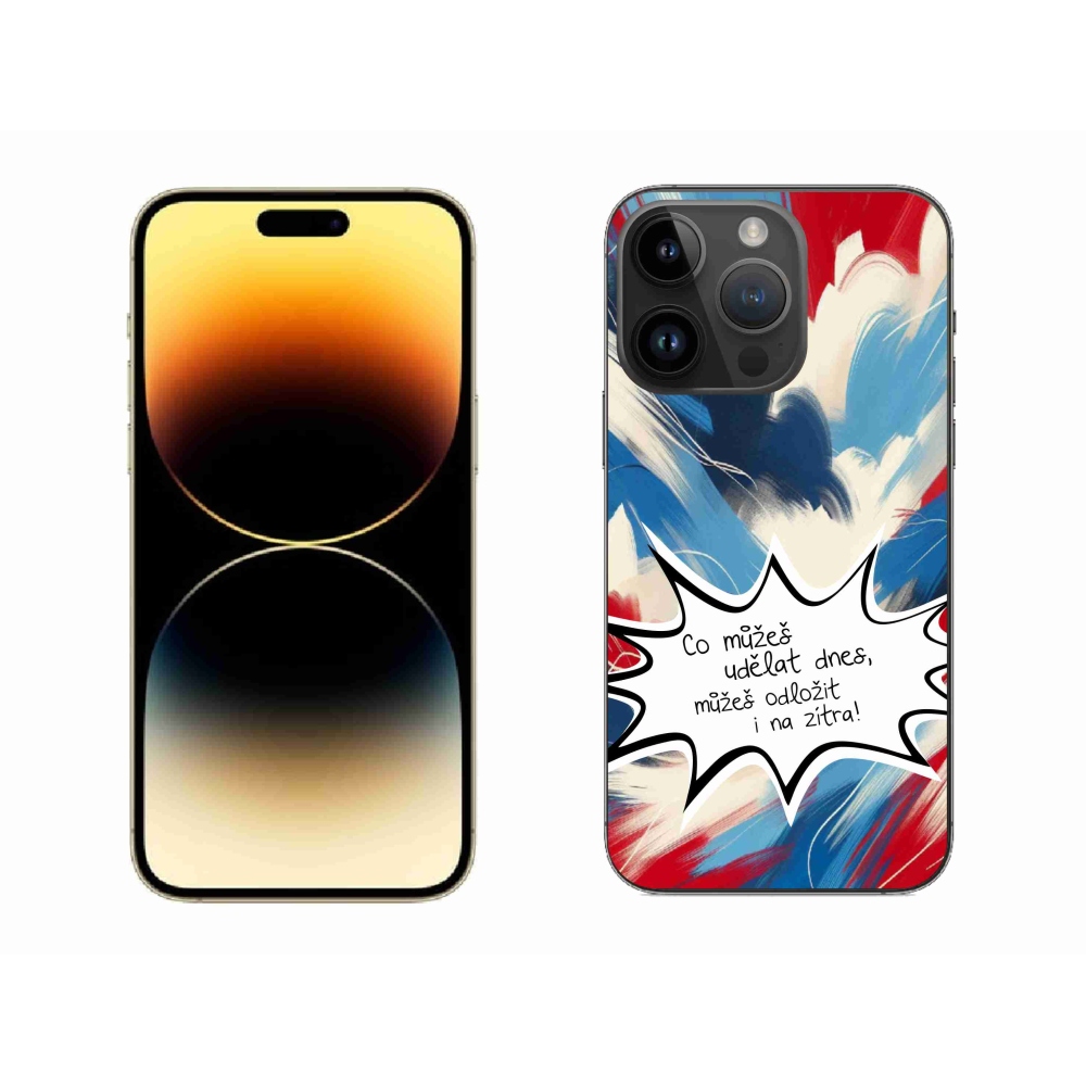 Gelový kryt mmCase na iPhone 14 Pro Max 6.7 - vtipný text 9 bílé pozadí