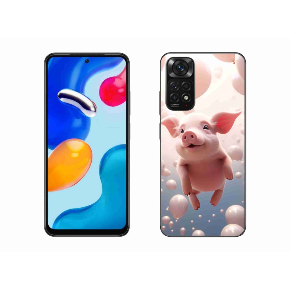 Gelový kryt mmCase na Xiaomi Redmi Note 11S 4G - prasátko s balónky