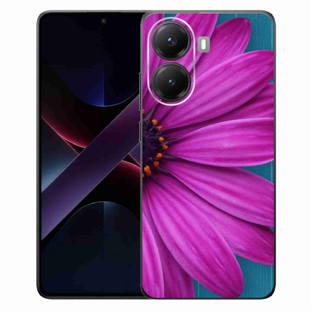 Gelový kryt mmCase na Xiaomi Poco X7 Pro 5G - fialová kopretina
