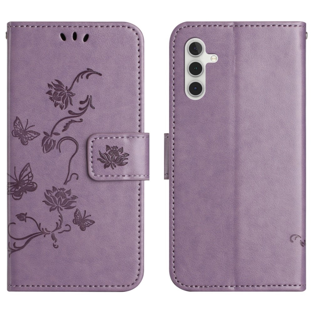 Flower knížkové pouzdro na Samsung Galaxy A26 5G - světlefialové
