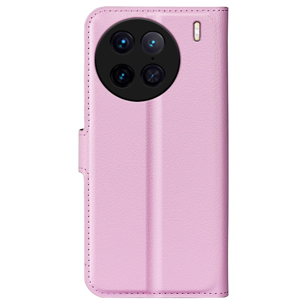 Litchi knížkové pouzdro na Vivo X90 Pro - růžové