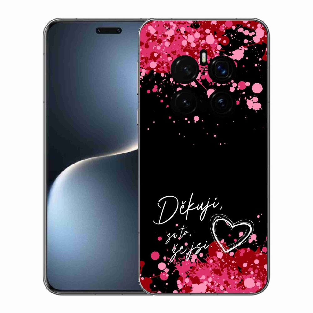 Gelový kryt mmCase na Honor Magic 7 Pro 5G - zamilovaný text 2 černé pozadí