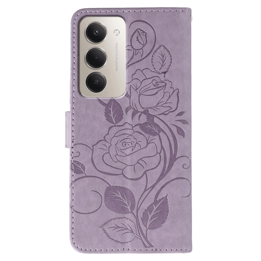 Roses knížkové pouzdro na Xiaomi Redmi 15 5G - fialové