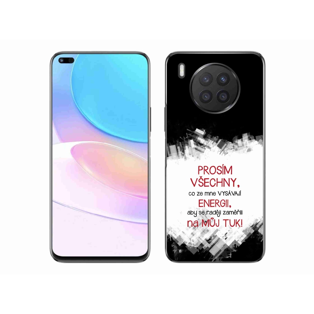 Gelový kryt mmCase na Huawei Nova 8i - vtipný text 1 červený