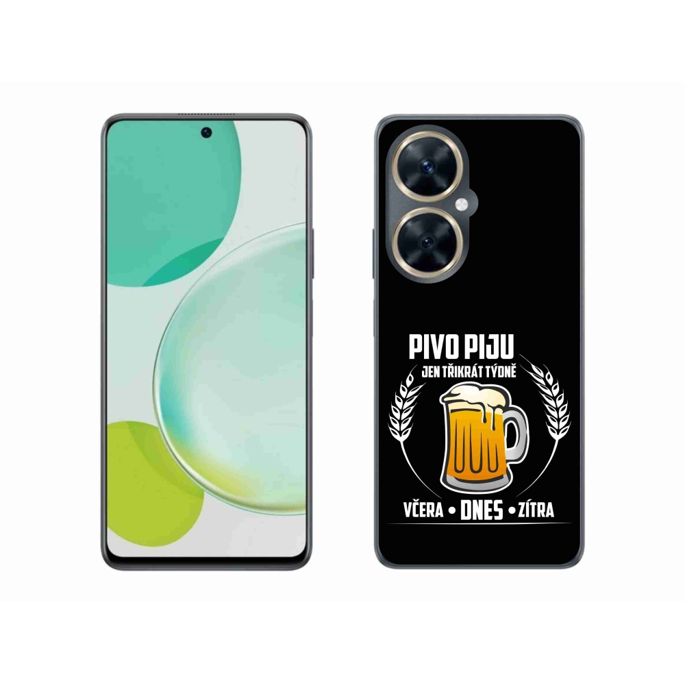 Gelový kryt mmCase na Huawei Nova 11i - pivní motiv černé pozadí