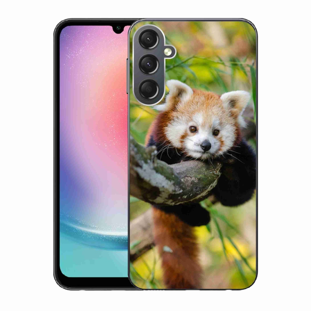 Gelový kryt mmCase na Samsung Galaxy A24 - panda červená