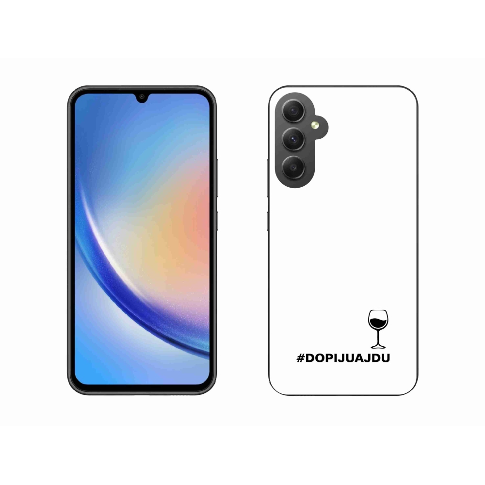 Gelový kryt mmCase na Samsung Galaxy A34 5G - vinný motiv bílé pozadí