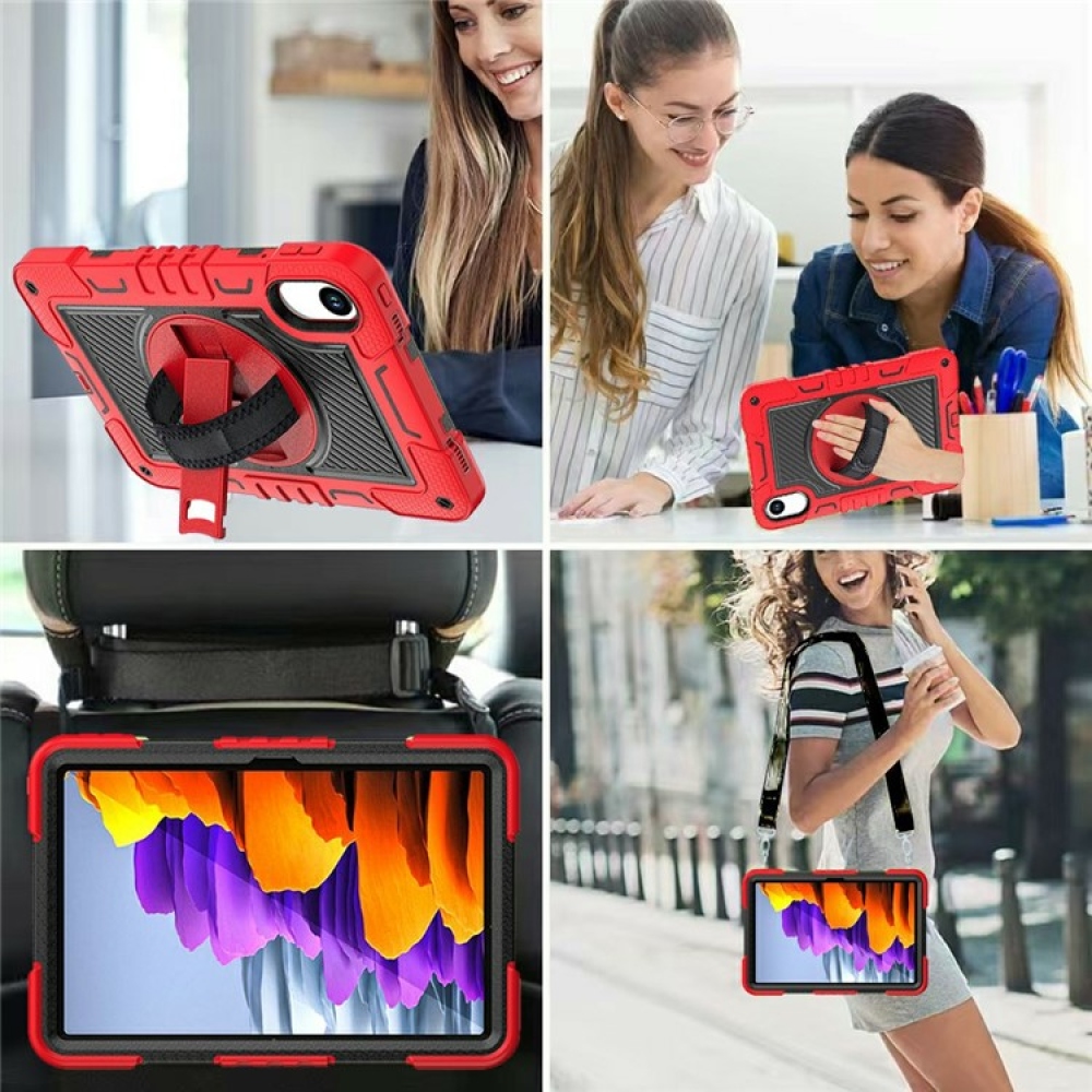Strape odolný kryt s úchopem na ruku a popruhem na Xiaomi Redmi Pad 2 - červený/černý