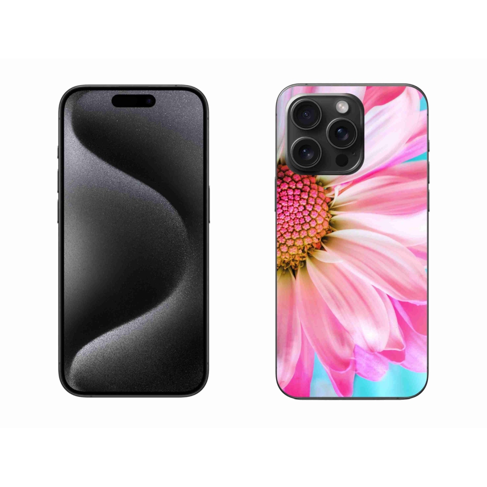 Gelový kryt mmCase na iPhone 15 Pro Max - růžová květina