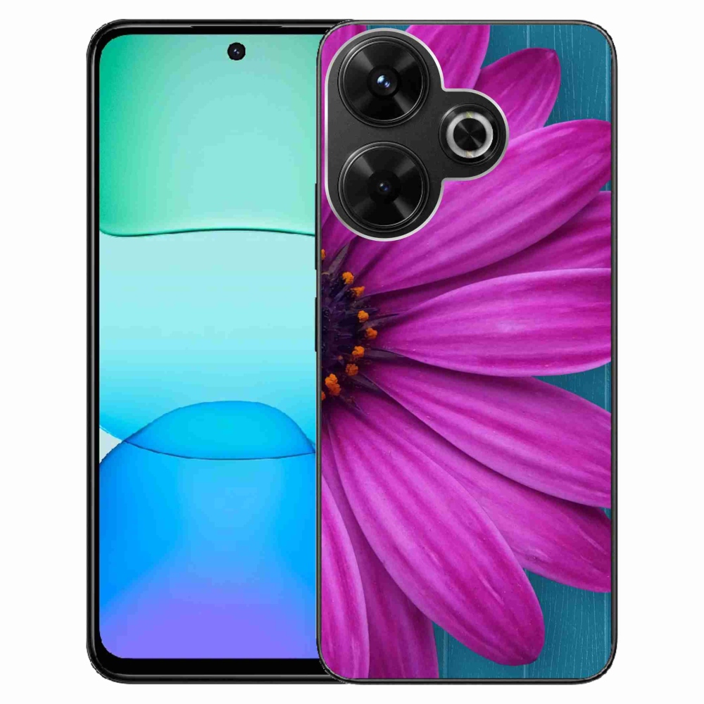 Gelový obal mmCase na Xiaomi Redmi 13 4G/Poco M6 4G - fialová kopretina