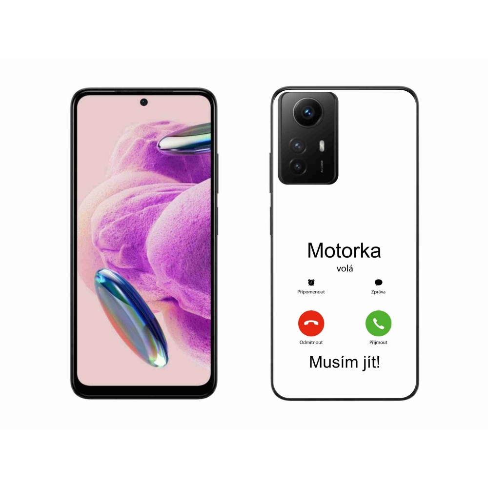 Gelový kryt mmCase na Xiaomi Redmi Note 12S - motorka volá bílé pozadí