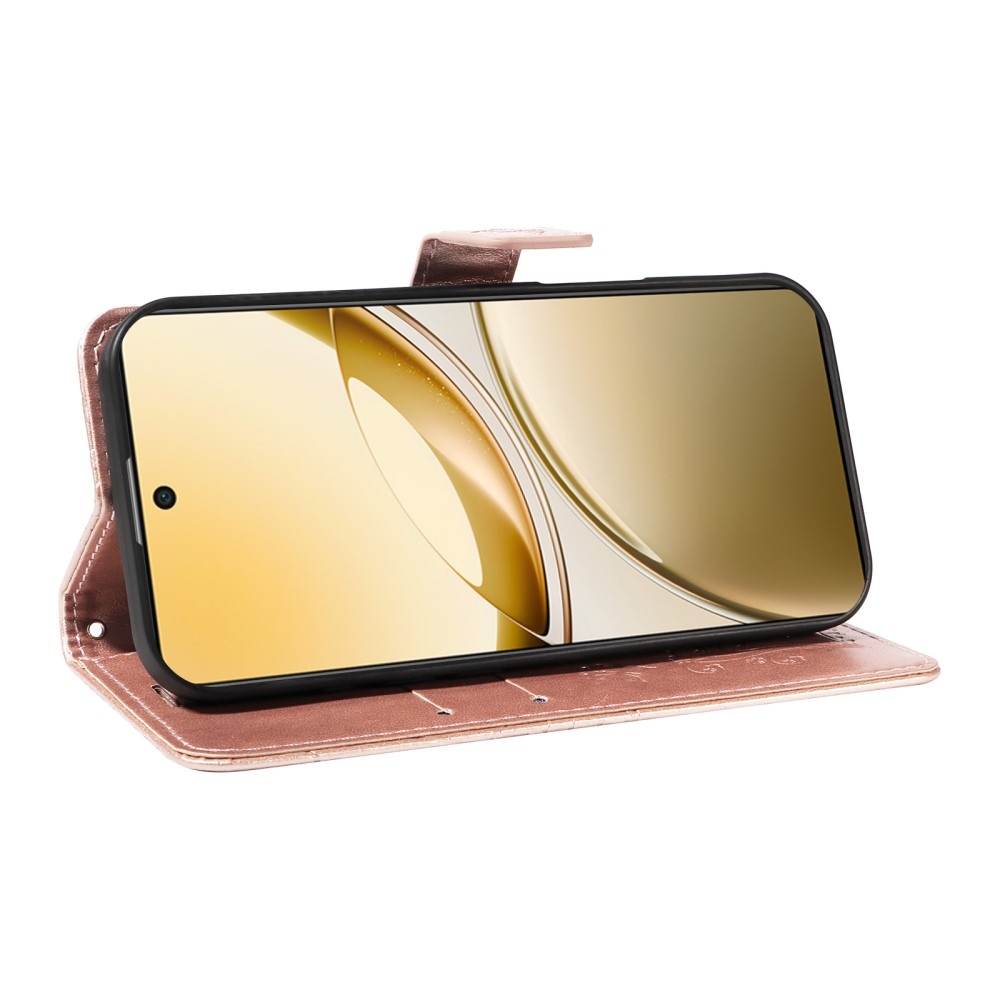 Big Butterfly knížkové pouzdro na Vivo V50 5G - růžovozlaté
