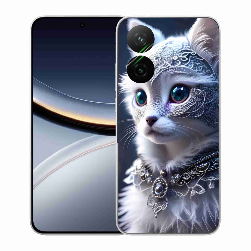 Gelový kryt mmCase na Xiaomi Poco F7 5G - bílá kočka