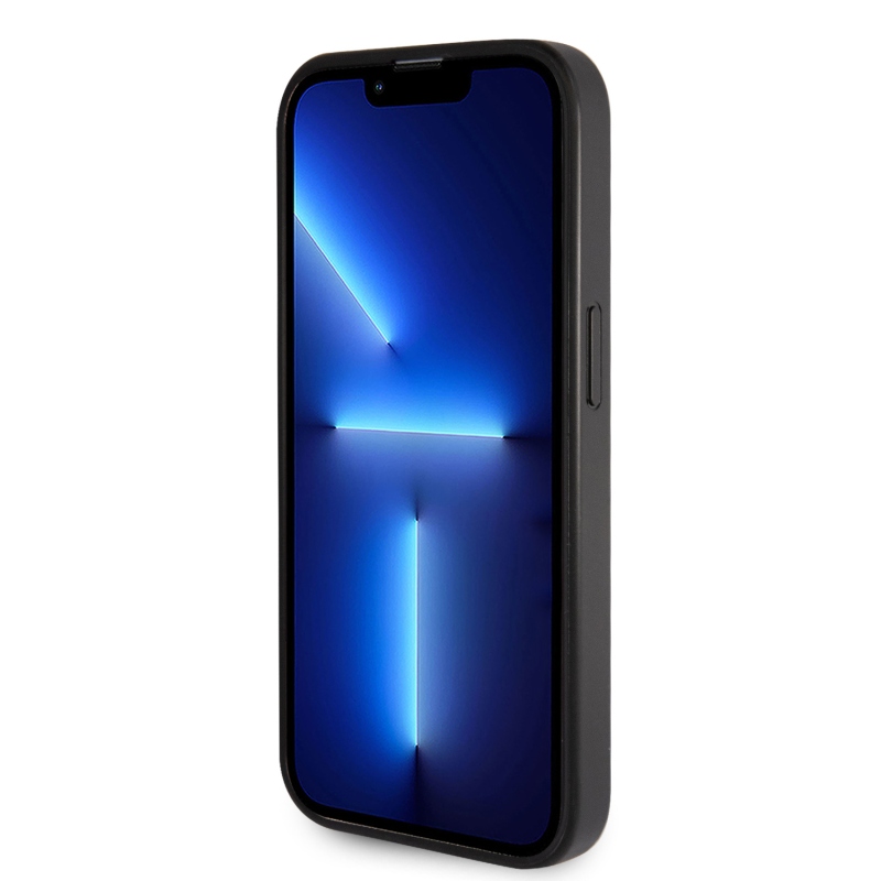 Guess PU Fixed Glitter 4G Metal Logo Zadní Kryt pro iPhone 15 Pro Max Black