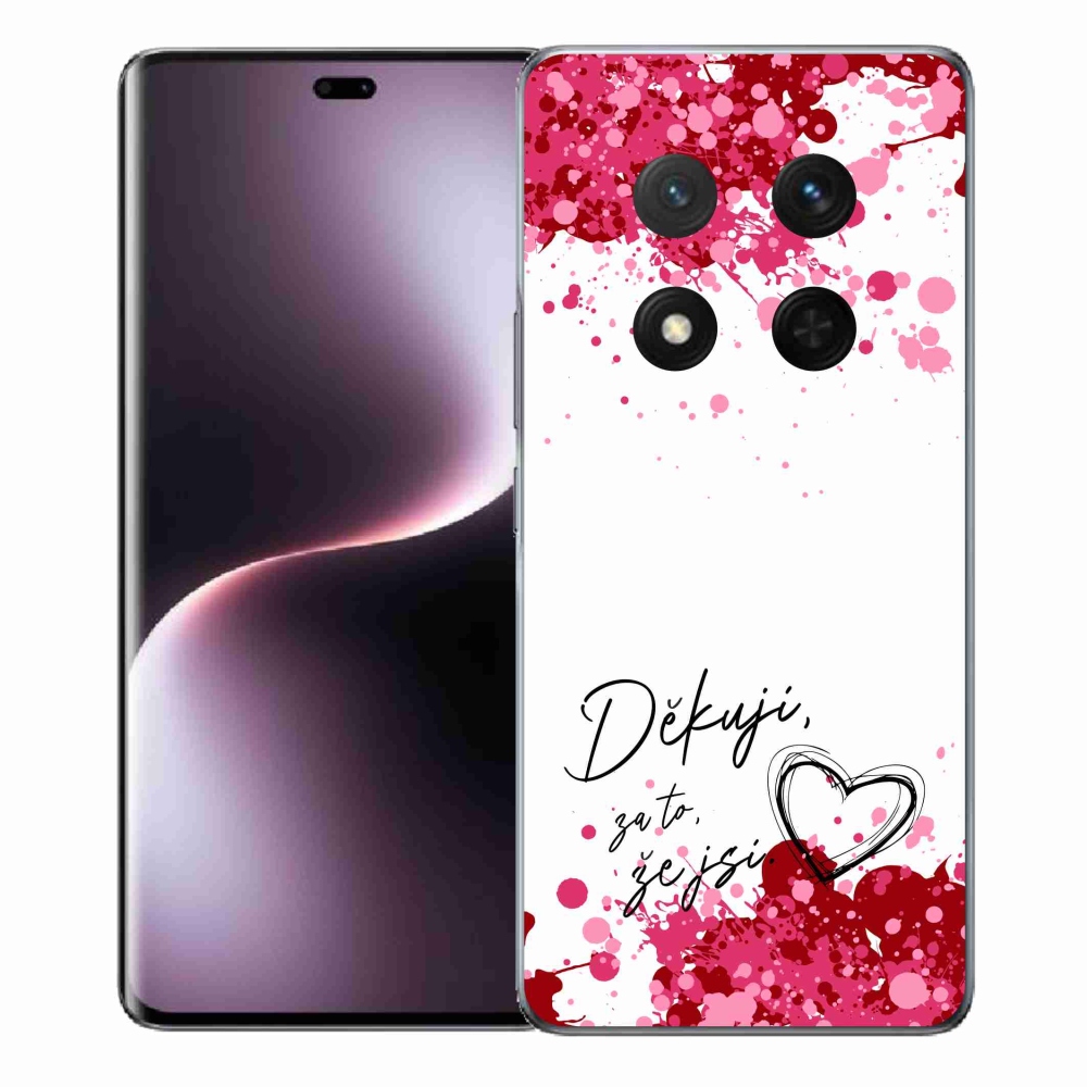 Gelový kryt mmCase na Honor Magic 7 Lite 5G - zamilovaný text 2 bílé pozadí