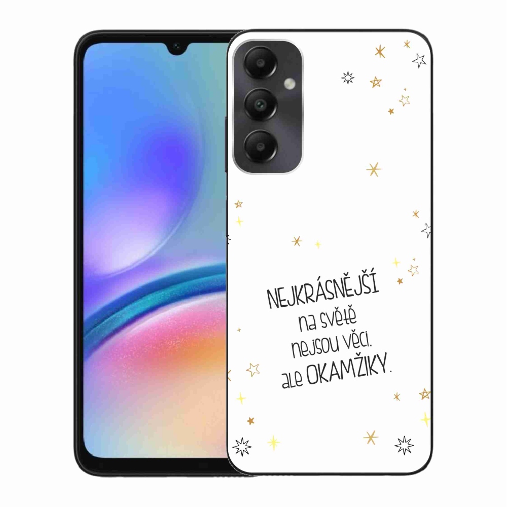 Gelový kryt mmCase na Samsung Galaxy A05s - citát 4 bílé pozadí