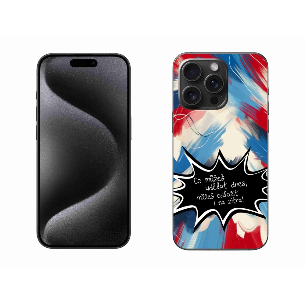 Gelový kryt mmCase na iPhone 15 Pro Max - vtipný text 9 černé pozadí