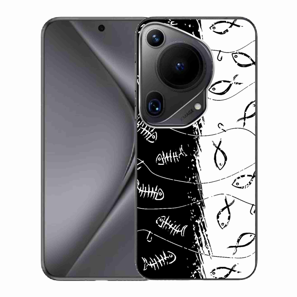 Gelový kryt mmCase na Huawei Pura 70 Ultra - kostry a rybky
