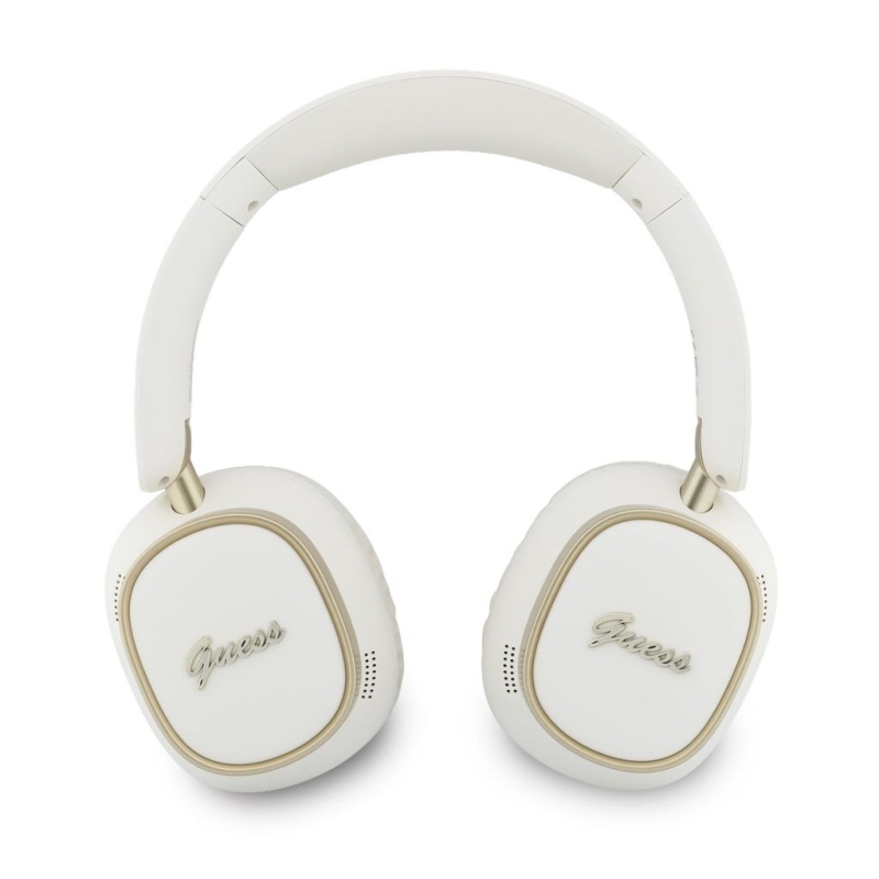 Guess Rectangle Metal Script Logo ENC Bezdrátová Sluchátka White