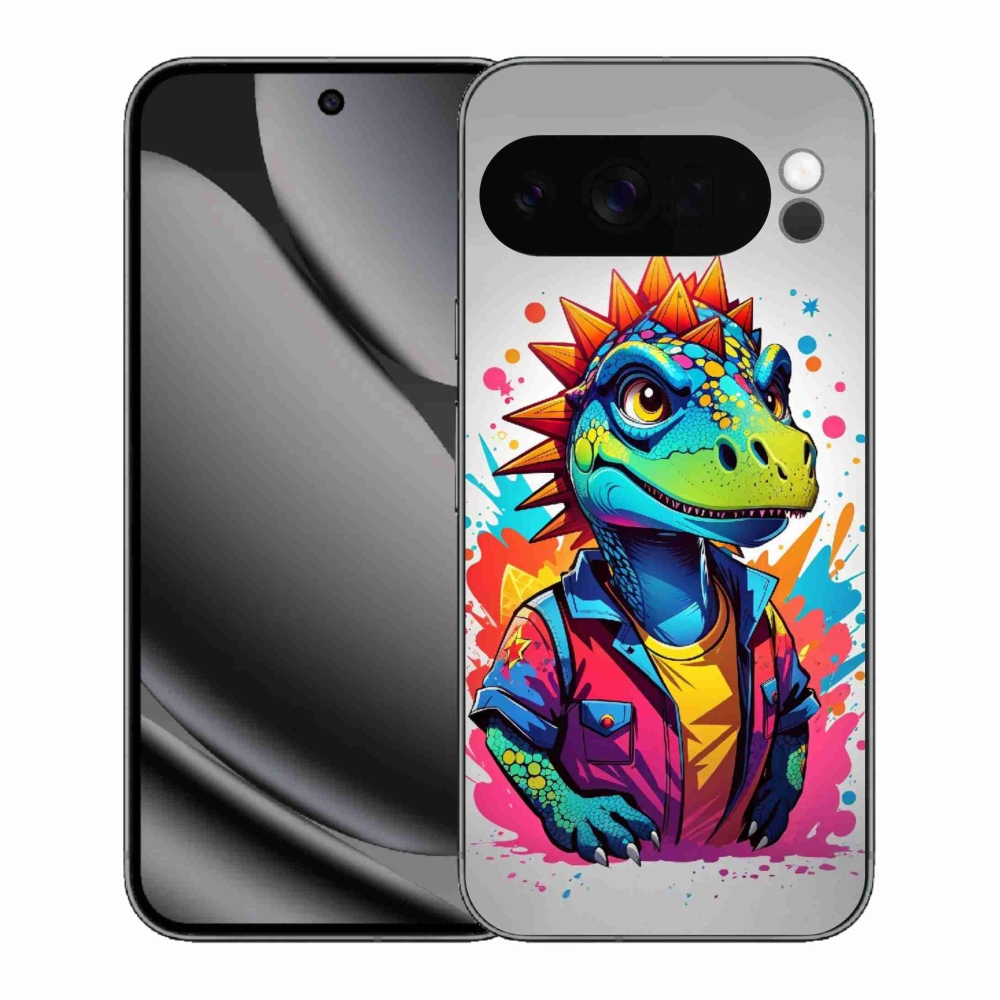 Gelový kryt mmCase na Google Pixel 10 Pro XL - barevný dinosaurus