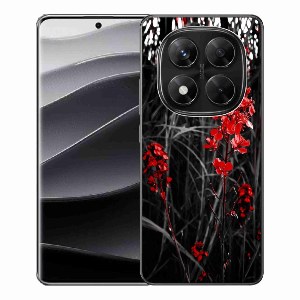 Gelový kryt mmCase na Xiaomi Redmi Note 14 Pro 5G/Poco X7 5G - červená rostlina