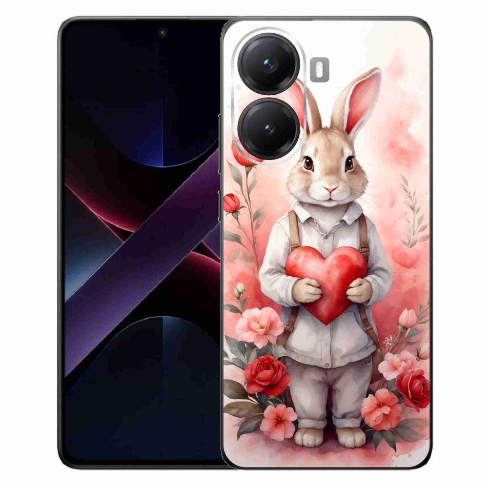 Gelový kryt mmCase na Xiaomi Poco X7 Pro 5G - zajíc se srdíčkem