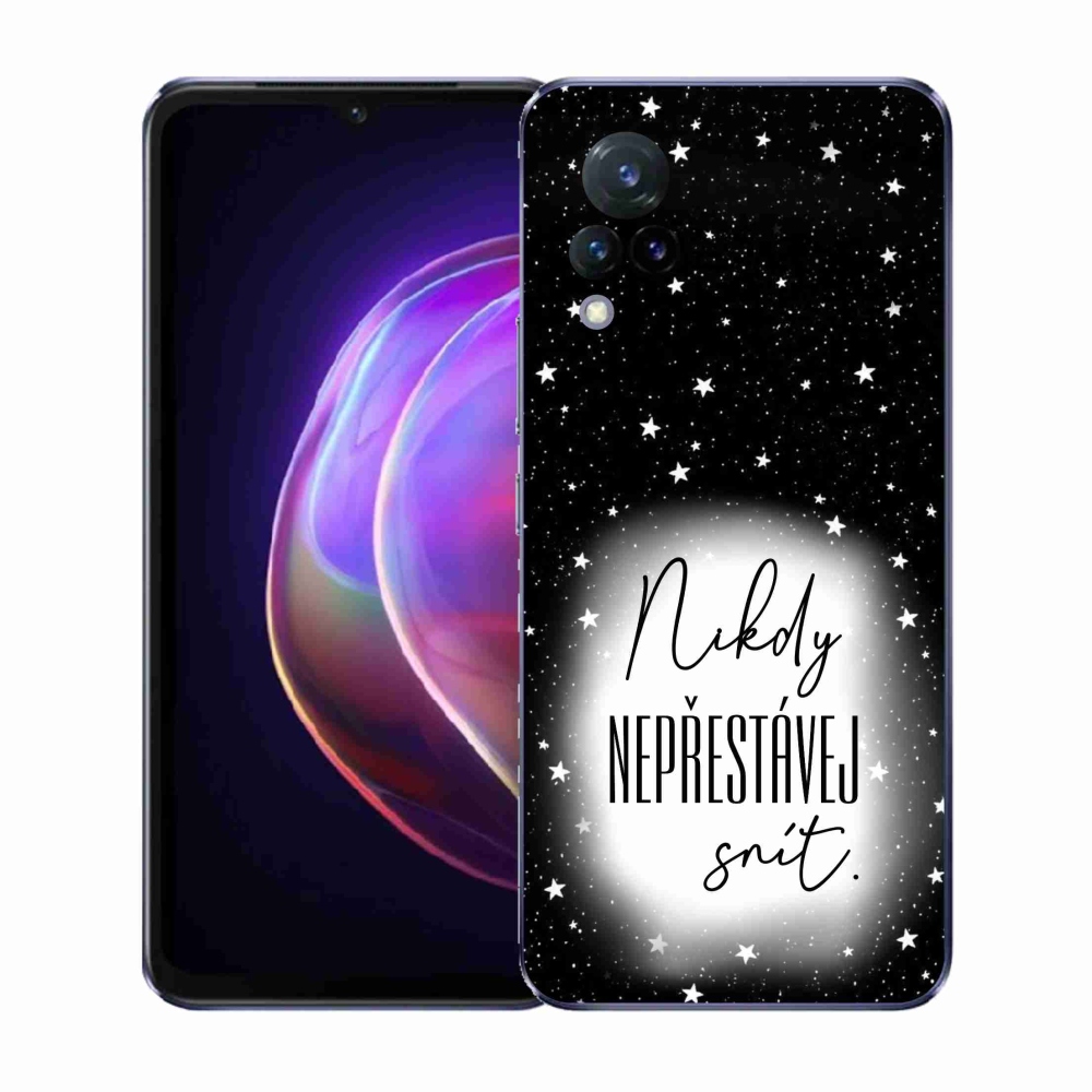 Gelový kryt mmCase na Vivo V21 4G/5G - citát 1 bíločerné pozadí