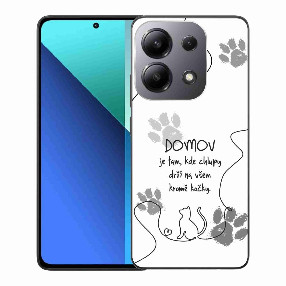 Gelový kryt mmCase na Xiaomi Redmi Note 13 - kočičí motiv bílé pozadí