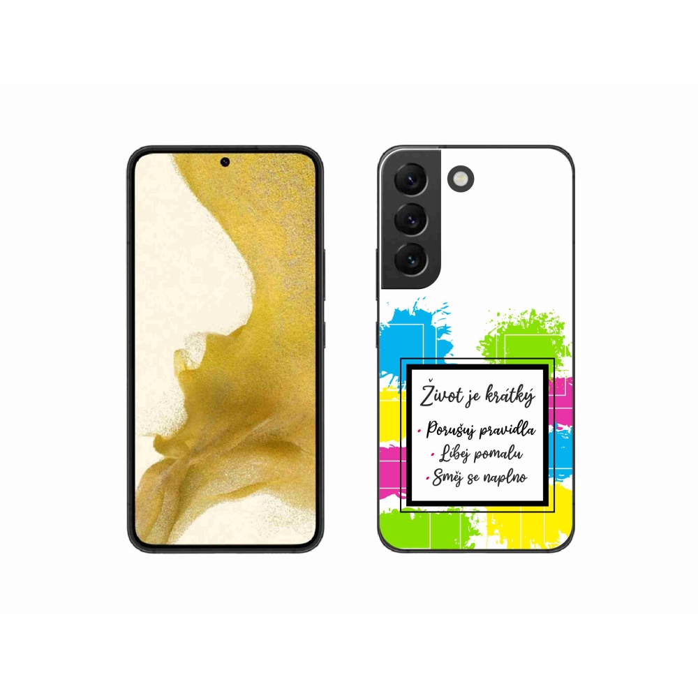 Gelový kryt mmCase na Samsung Galaxy S22 5G - citát 5 bílé pozadí