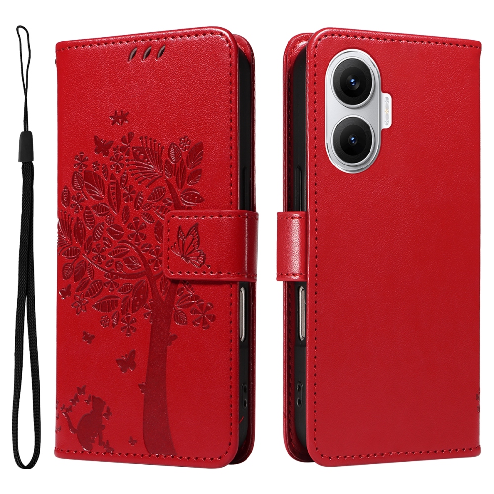 Trees knížkové pouzdro na Xiaomi Poco F7 5G - červené