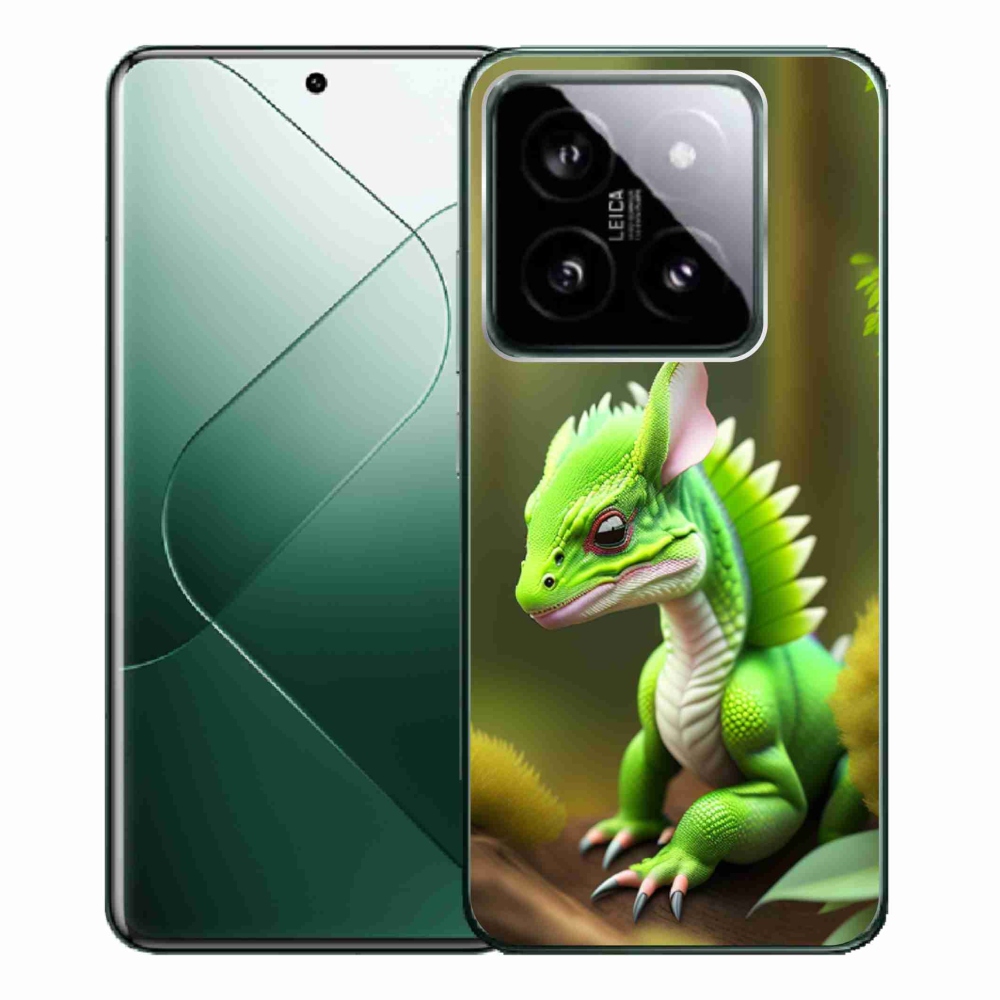 Gelový kryt mmCase na Xiaomi 14 Pro - zelený dráček