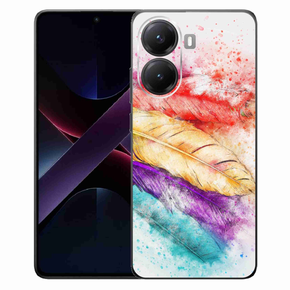 Gelový kryt mmCase na Xiaomi Poco X7 Pro 5G - barevné peří