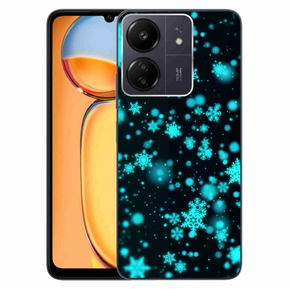 Gelový kryt mmCase na Xiaomi Poco C65/Redmi 13C - sněhové vločky 1
