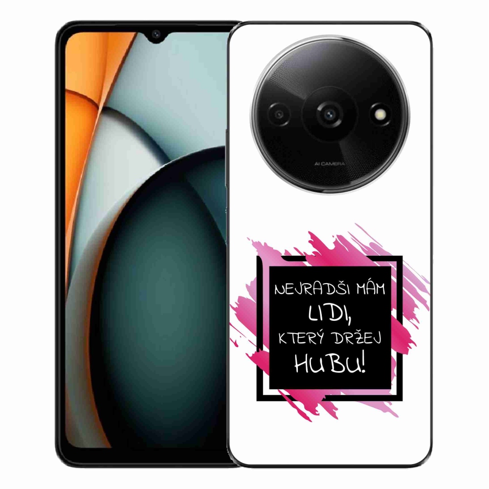 Gelový kryt mmCase na Xiaomi Redmi A3  - vtipný text 7 černobílé pozadí
