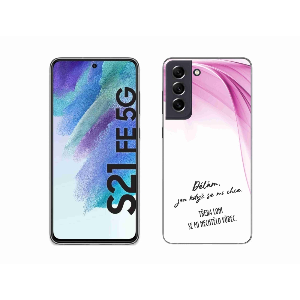 Gelový kryt mmCase na Samsung Galaxy S21 FE 5G - vtipný text 12 bílé pozadí