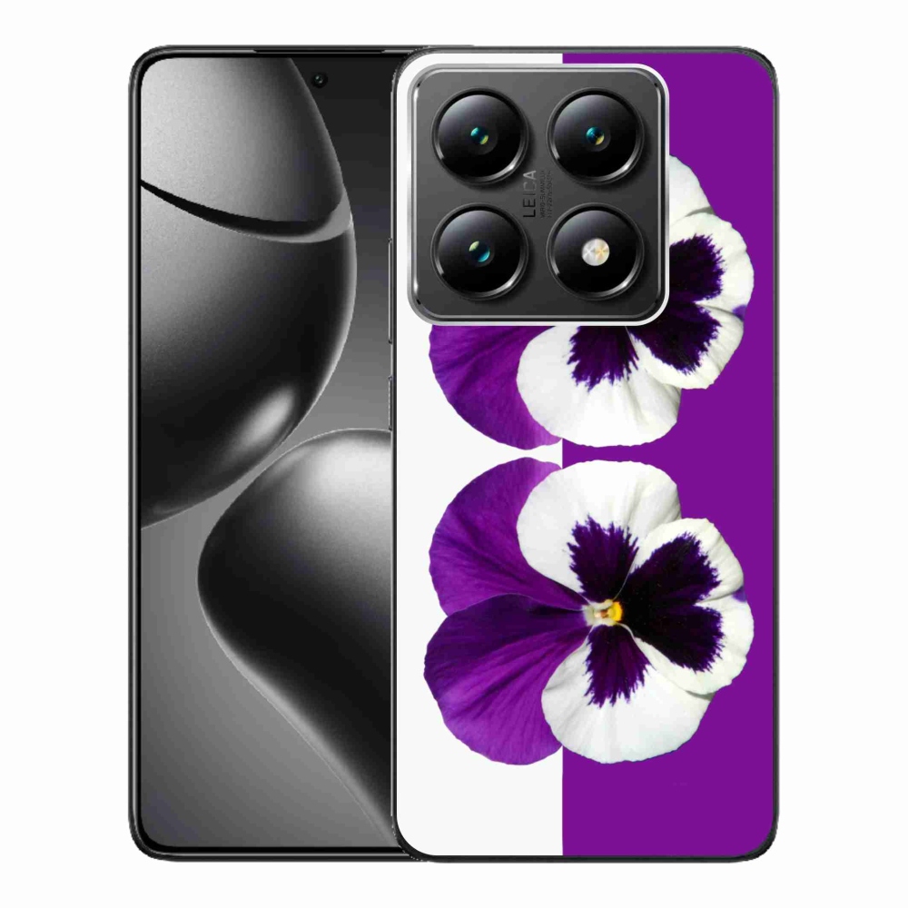 Gelový kryt mmCase na Xiaomi 14T Pro - fialovobílý květ