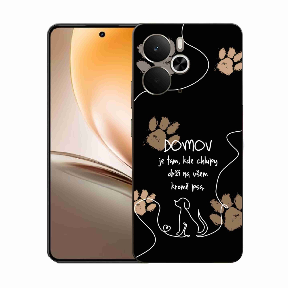 Gelový kryt mmCase na Realme 14 5G - psí motiv černé pozadí
