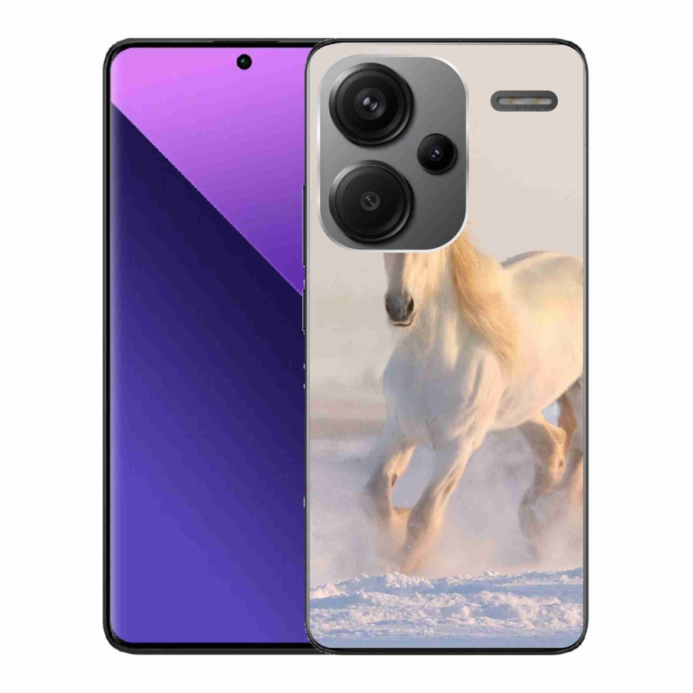 Gelový obal mmCase na Xiaomi Redmi Note 13 Pro+ 5G - kůň ve sněhu