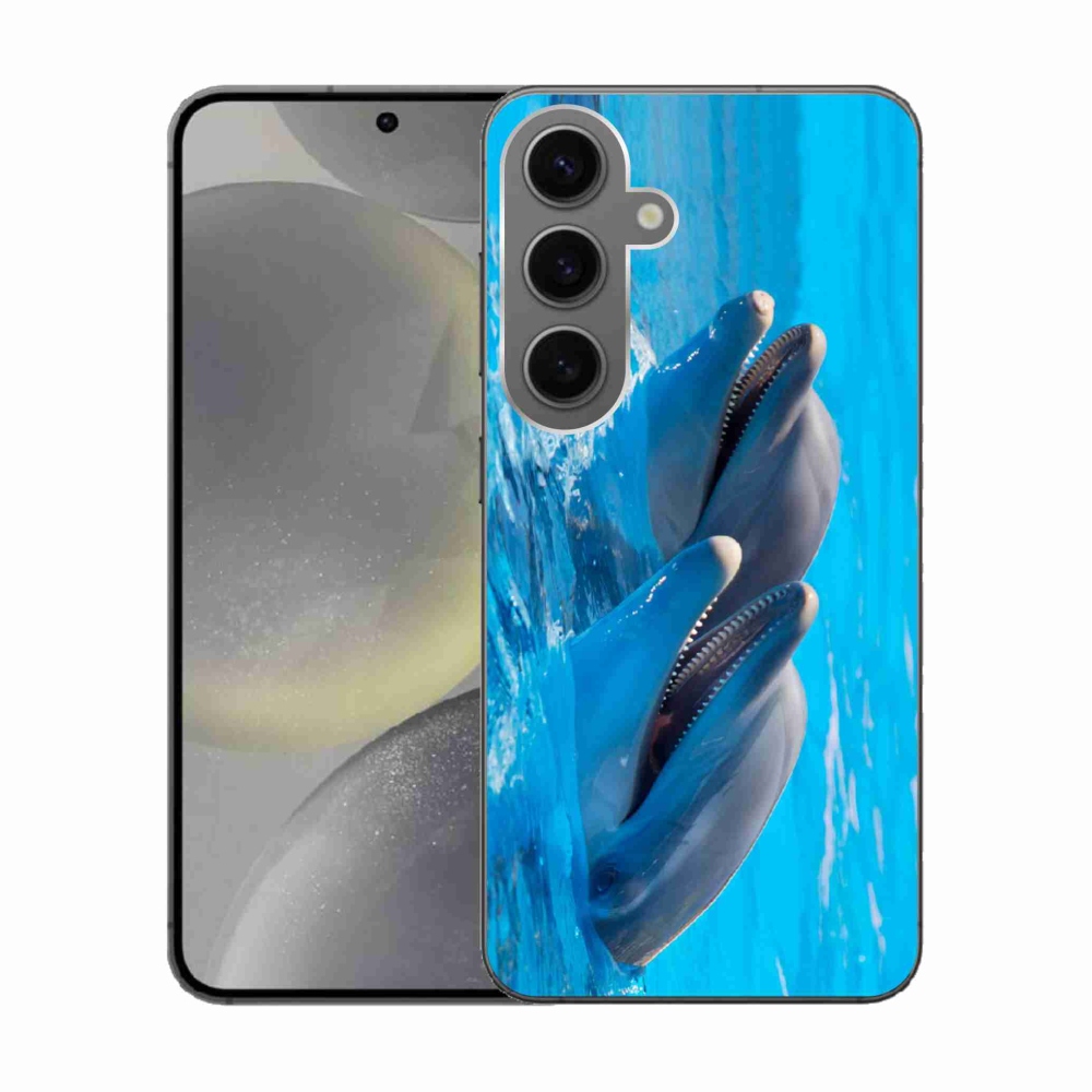 Gelový kryt mmCase na Samsung Galaxy S24 - delfíni