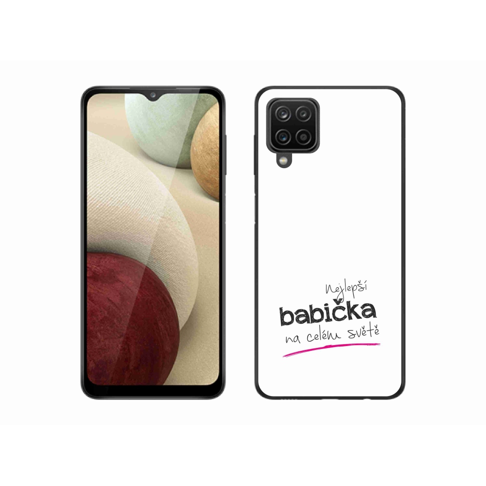 Gelový kryt mmCase na Samsung Galaxy A12 - nejlepší babička 4 bílé pozadí