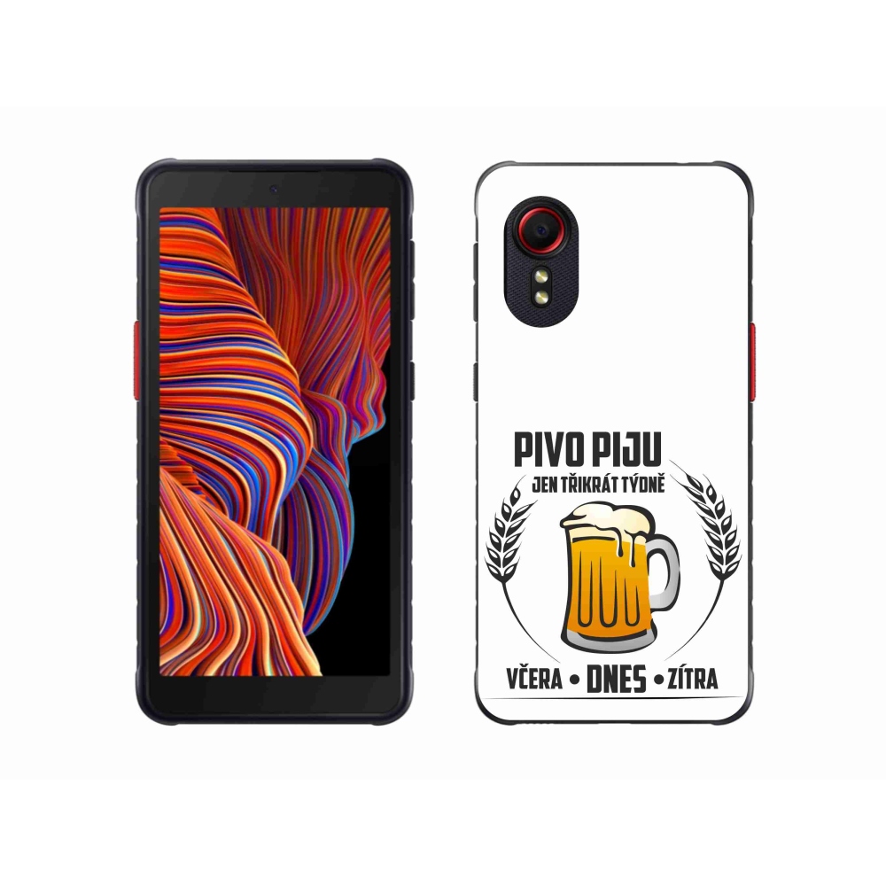 Gelový kryt mmCase na Samsung Galaxy Xcover 5 - pivní motiv bílé pozadí