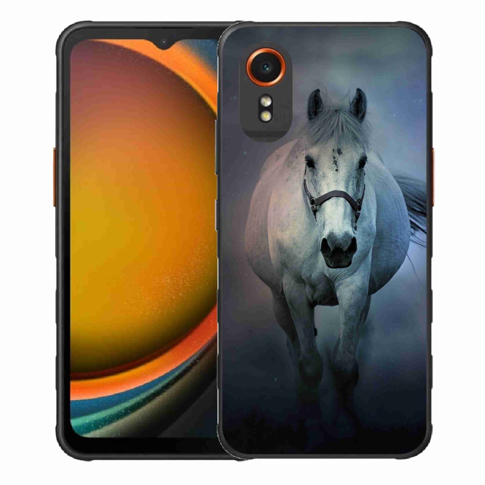 Gelový obal mmCase na Samsung Galaxy Xcover 7 - běžící bílý kůň