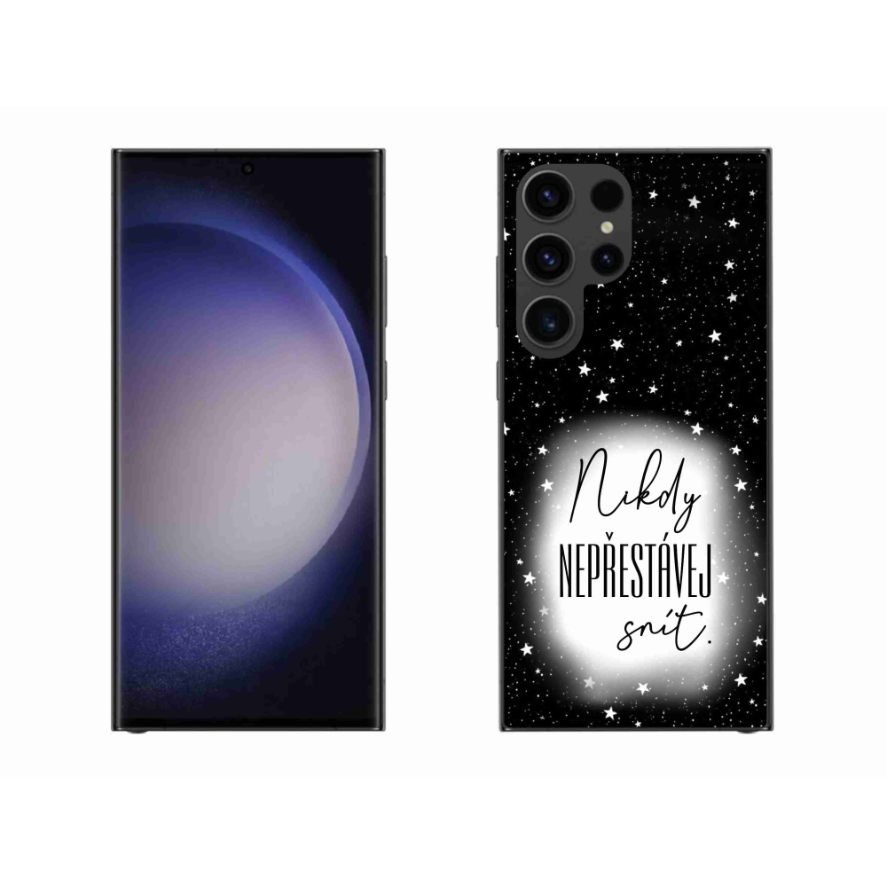 Gelový kryt mmCase na Samsung Galaxy S23 Ultra 5G - citát 1 bíločerné pozadí