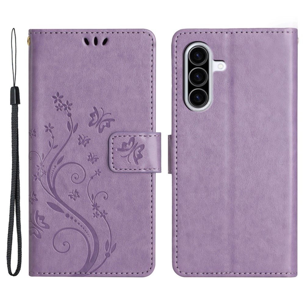 Flowers knížkové pouzdro na Samsung Galaxy A26 5G - světlefialové